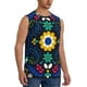 thumbnail image 2 of Fotbe Colorful Mexican Flower Men's Camiseta sin Mangas Estampada para Hombres, Playera Casual para Gimnasio, Entrenamiento, Playa-Large, 2 of 7