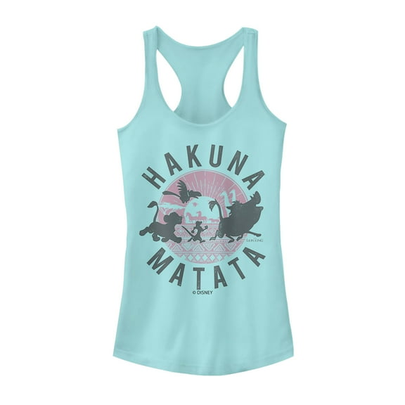 Junior's Lion King Hakuna Matata Ornate Circle  Racerback Tank Top Cancun Large