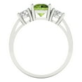 thumbnail image 4 of Clara Pucci 14K White Gold Solid Gold Peridot Three-Stone Anniversary Ring for Women - 1.5 cttw Round Cut, 4 of 8