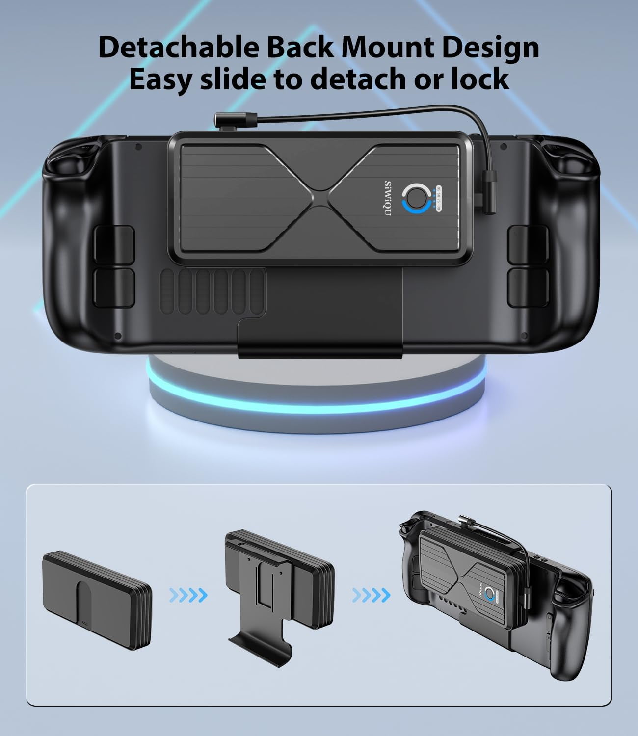 Portable Power Bank Compatible with Steam Deck, 20000mAh Detachable External Battery Pack 45W Fast Charging for Steam Deck, MacBook, iPad, Dell, HP, Notebook, Samsung, iPhone, Switch and More