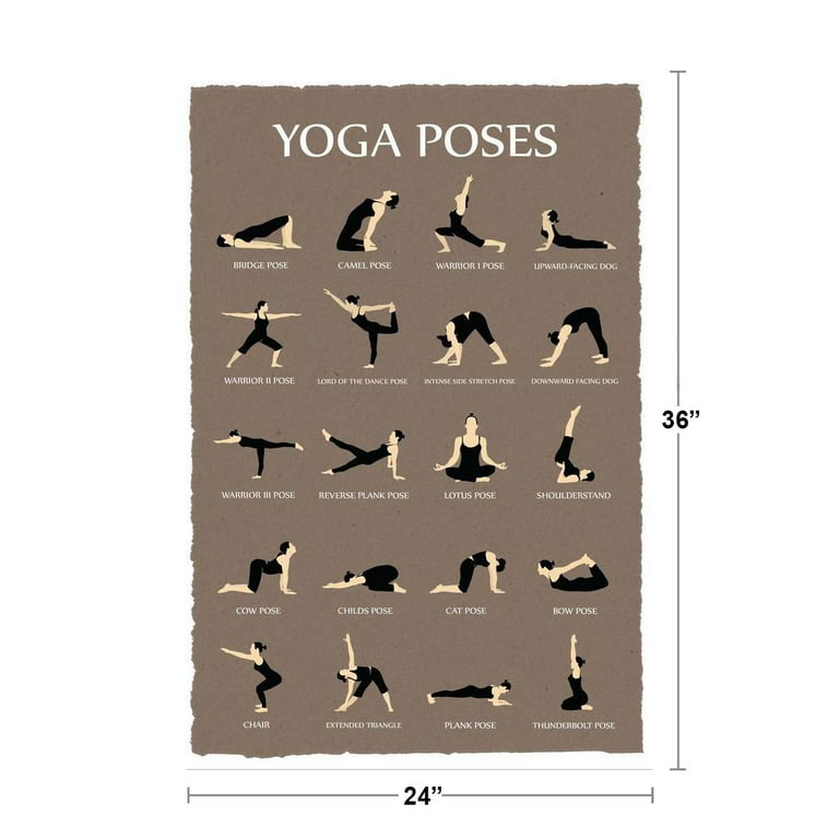 Søgemaskine optimering Rationel at lege Yoga Poses Reference Chart Studio Gray Cool Wall Decor Art Print Poster  24x36 - Walmart.com