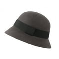 thumbnail image 1 of WITHMOONS Wool Felt Fedora Simple Classic Banded Bucket Hat GN61308 (GreyBand), 1 of 5