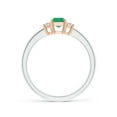 thumbnail image 2 of ANGARA Natural Emerald and Diamond Three Stone Ring in 18K White & Rose Gold for Women (Size-6x4mm) | May Birthstone, Birthday, Anniversary, Jewelry Gift for Women | Natural Emerald Ring, 2 of 10