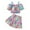 Pink, variant on Hienoo Toddler Girls Summer Outfits Colorful Off Shoulder Crop Top Skirt Set, Sizes 3-4T