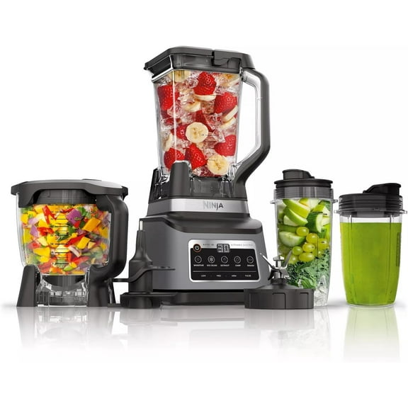 Restored Ninja R-BN803TGT Professional Plus Kitchen Blender System and 8-Cup Food Processor with Auto-iQ, Black (Refurbished)