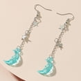 thumbnail image 3 of QIQUWOHUL 1 Pair Earrings For Women's Daily Date Beach Alloy Drop Fashion Moon & Star Earrings Moon Man On The Moon Phases Earrings, 3 of 8