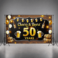 thumbnail image 4 of Black Background Cheers Beers 50 Years Banner Party Supplies Backdrop Decorations for Milestone Birthday Celebrations Anniversary Parties Photo Booth Props Event Decor, 4 of 7