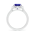 thumbnail image 2 of ANGARA Natural Round 1.8 ct Tanzanite Halo Ring with Diamond Accents in 14K White Gold for Women (Size-8mm) | December Birthstone, Anniversary, Jewelry Gift for Women | Natural Tanzanite Ring, 2 of 11