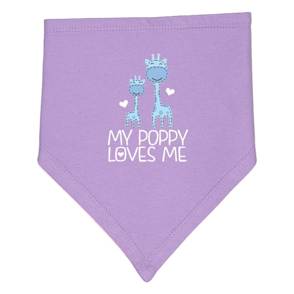 Inktastic My Poppy Loves Me Boys Giraffe Grandson Baby Bandana Bib