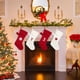 thumbnail image 5 of Medias navideñas con letras, nuevas decoraciones tejidas para el árbol de Navidad, colgantes para el hogar, regalo de Navidad, calcetines navideños con alfabeto de copos de nieve, 5 of 5