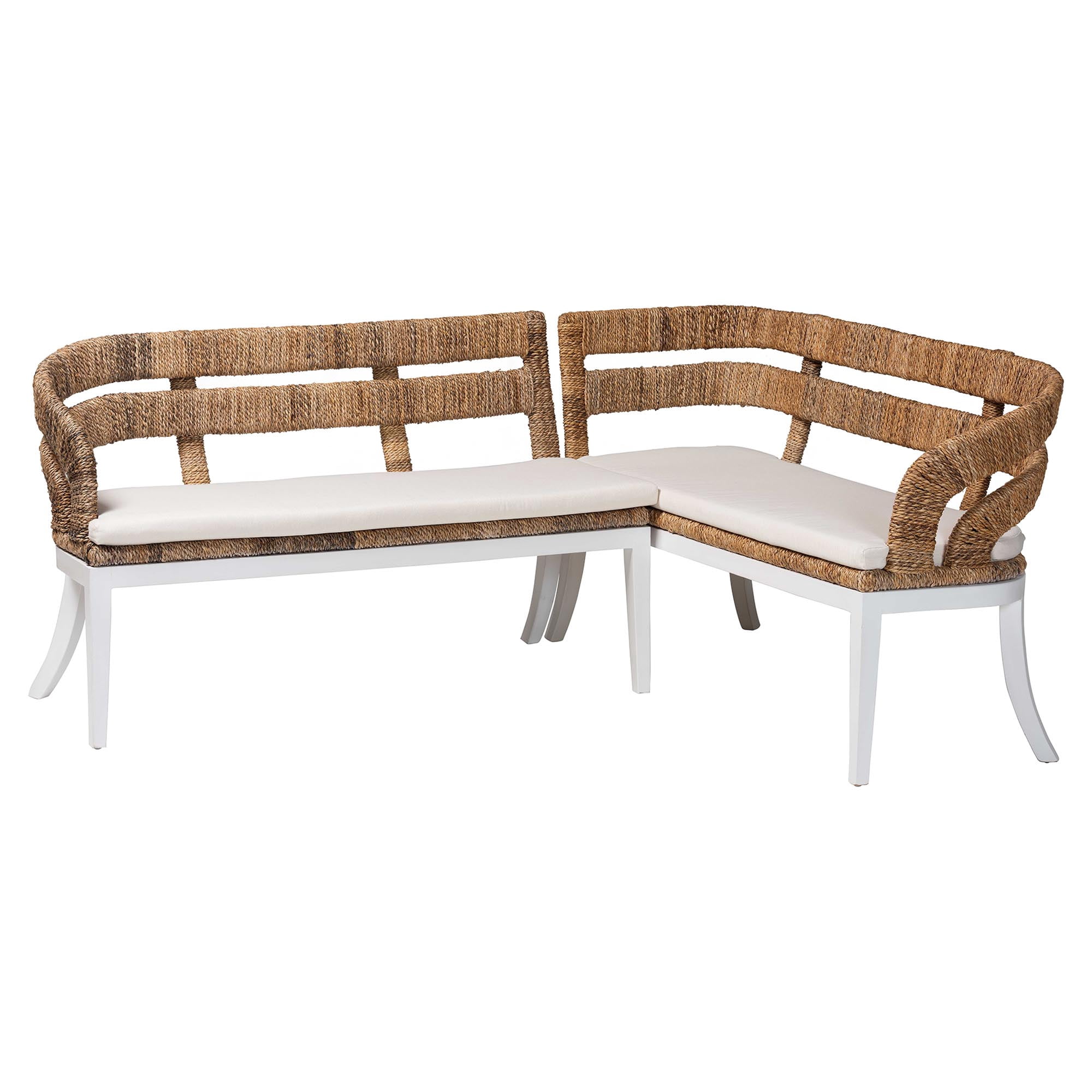 bali & pari Ubud Boho Dining Nook Bench Set, 2-Piece, Natural Brown
