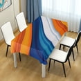 thumbnail image 4 of Yayeee Tablecloths 54" x 54" Rectangle Wrinkle Resistant Party Table Cover, Orange Abstract Wavy, 4 of 8