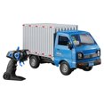 thumbnail image 1 of 1/16 Scale 2.4GHz Remote Control City Transport Truck with Multi-Directional Driving, Colorful LED Lights, Tail Spray Function, Manual Door Opening & Rear Cargo Storage - Blue Single Battery Version, 1 of 6