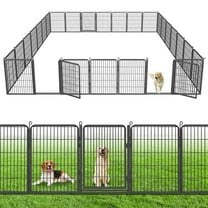 Jhsomdr Decorative Garden Fence with Gate 52ft (L)×32in (H) Heavy Duty Metal Fence Outdoor Wire Fence No Dig Fence Panel Animal Barrier Garden Fencing for Yard Landscape