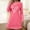 Hot Pink, variant on Royisotas Nightgowns for Women Plus Size Long Sleeve Nightshirts Winter Soft Long Loose Ladies SleepShirts Crewneck