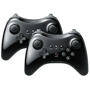 Wii U Pro Controller- Perfect Gift for Kids -W ireless ReC hargeable B luetooth Dual Analog Controller Gamepad for Nintendo Wii U with USB C harging Cable (2-Pack Black)