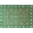 thumbnail image 1 of Ahgly Company Indoor Rectangle Persian Turquoise Blue Traditional Area Rugs, 7' x 10', 1 of 4