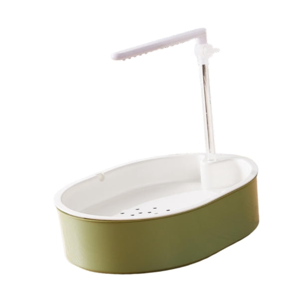 Baño automático para pájaros, bañera para loros, espaciosa caja de ducha automática ajustable para agapornis, cacatúas, periquitos y cotorras. Ducha lineal blanca