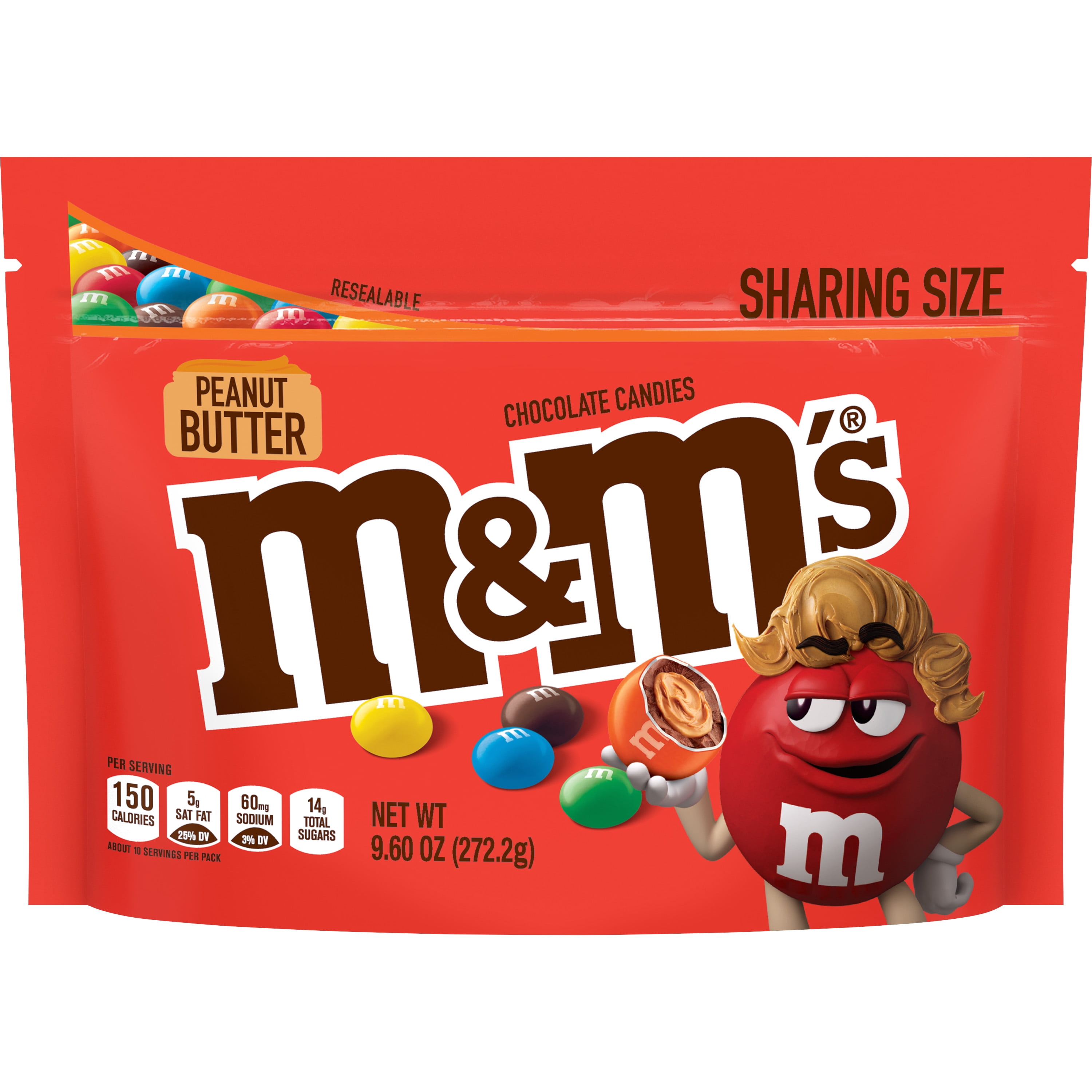 M M S Peanut Butter Milk Chocolate Candy Sharing Size Bag 9 6 Oz 