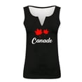 thumbnail image 3 of Uaswgudfs Women's Canada Independence Day Maple Leaf Print V-Neck Tank Top 4th of July Casual Summer Outfit Black M, 3 of 4