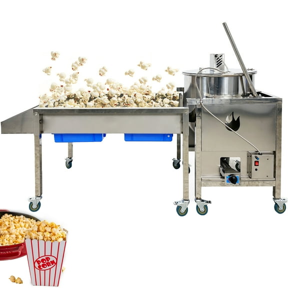 73 in. Commercial Kettle Corn Gourmet Popcorn Machine 90 Qt Perfect Popper Popcorn Machine with Cart
