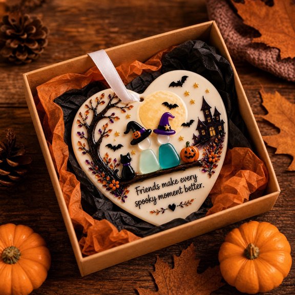 Halloween Hanging Ornament, 3.15in Spooky Ghost Pumpkin Bat Design Decorative Pendant for Tree Wall Door, Perfect for Halloween Party Decor & Spooky House Display Made of Resin with Hook