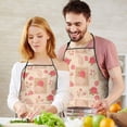 thumbnail image 5 of Pioneer Flower Floral Print Pattern Cotton Linen Apron with Pockets, Waterproof Adjustable, 33x27 Inch for Kitchen, Gardening, BBQ, Salon, 5 of 6