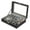 Black and Gray, variant on 12-Slot Deluxe Watch Display Case with Glass Top, Removable Pillows & PU Leather, Watch Organizer Gift Box, Black and Gray