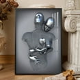 thumbnail image 4 of Abstract Steel Wire Metal Figure Statue Sculpture Canvas Painting Couple Hanging Painting High Definition Jet Printing Painting Core, 4 of 5