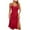 Red, variant on Elainilye Fashion Womens Camisole Loungewear Breathable Sleepdress Pajamas V-neck Home Dress Mid-length Nightdress,Red