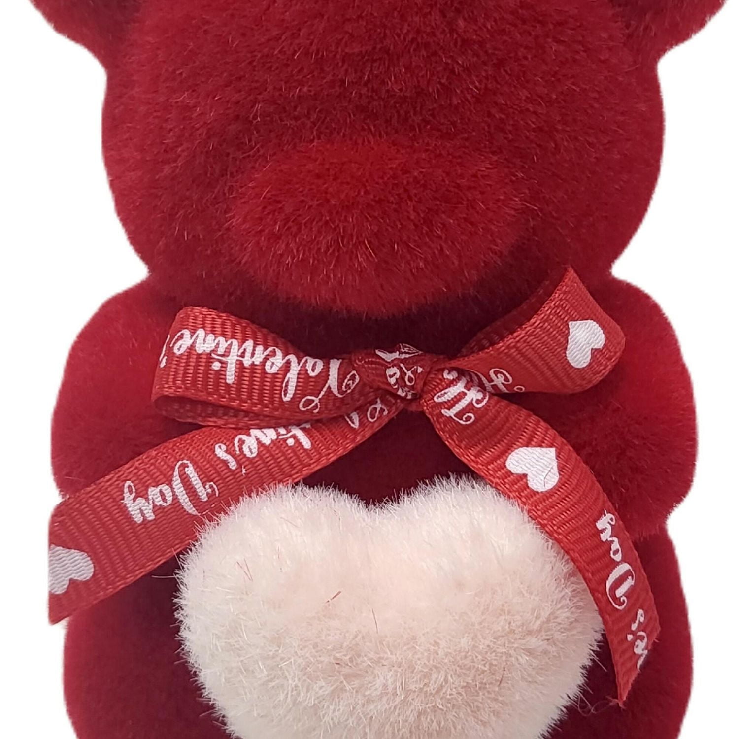 Way To Celebrate Valentine's Small Flocked Red Bear, 4"