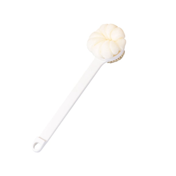 Cepillo de baño de doble cara con mango largo y cerdas suaves. Toalla de baño para frotar la espalda para hombres y mujeres.