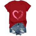 thumbnail image 4 of Women Breast Cancer Print T Shirt Short Sleeve Women Short Sleeve Round Neck Tee Comfy Casual Vacation Clothes, 4 of 8