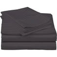 thumbnail image 3 of Top Split King 100% Egyptian Cotton 1000 Thread Count, Adjustable Beds -Top Split King Sheets Sets (4 Pcs) Split Down 34" inches from The Top - Dark Grey Stripe, 18" Deep Pocket, 3 of 8