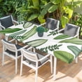 thumbnail image 2 of Green Leaves Table Cloths for 8 Foot Rectangle Tables, Tropical Summer Botanical Watercolor Elegant Leaf Patio Waterproof Elastic Fitted Tablecloths, Washable Rectangular Table Cover for Camping, 2 of 8