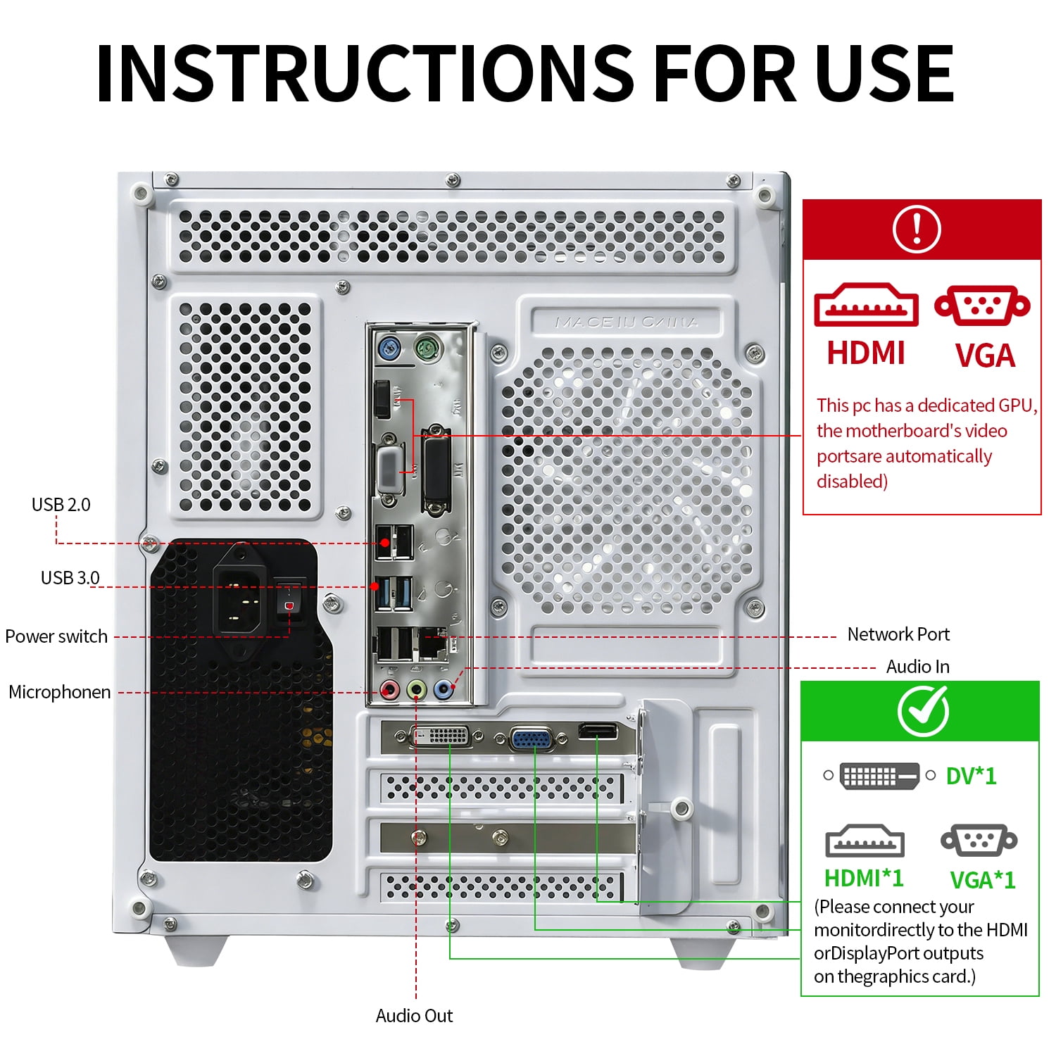 Qehi Gaming PC- I7-4790,16G DDR3 RAM,256GB SSD,GT730 2G,RGB Fans