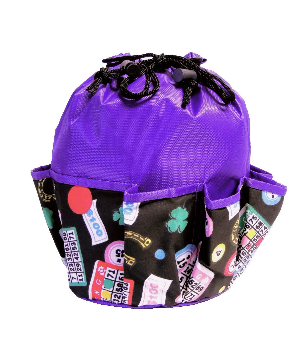 10 Pocket Bag Lucky Bingo Print Purple
