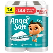 Angel Soft 2-Ply Toilet Paper, 24 Super Mega Rolls