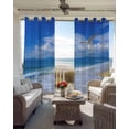 thumbnail image 6 of Summer Beach Kitchen Curtains Coastal Birds Blue Sky Cafe Short Curtains for Bathroom Blackout Window Curtain Grommet Small Window Treatment Tier Drapes for Bedroom Living Room 27.5"x39"x2, 6 of 9