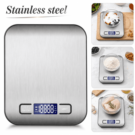 Emlimny Digital Kitchen Scale, Premium Stainless Steel Food Scales Weight Grams and Oz for Baking and Cooking,11lb/5kg with 0.1oz/1g Precision
