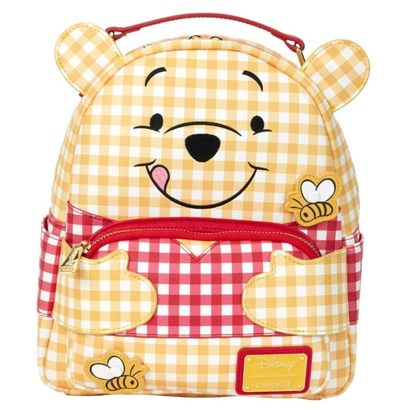 Loungefly Disney Winnie The Pooh Bear Gingham Mini Backpack Bag Purse