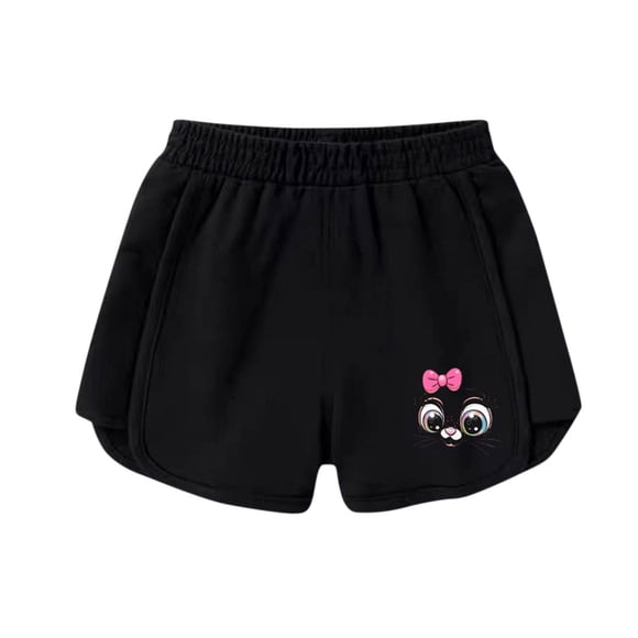 Odeerbi 3-9 Años Niñas Verano Algodón Dopaina Pantalones Cortos Impresión Linda Entrenamiento Deportivo Pantalones Cortos Cintura Elástica Pantalones Cortos Casuales