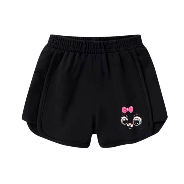 Odeerbi 3-9 Años Niñas Verano Algodón Dopaina Pantalones Cortos Impresión Linda Entrenamiento Deportivo Pantalones Cortos Cintura Elástica Pantalones Cortos Casuales