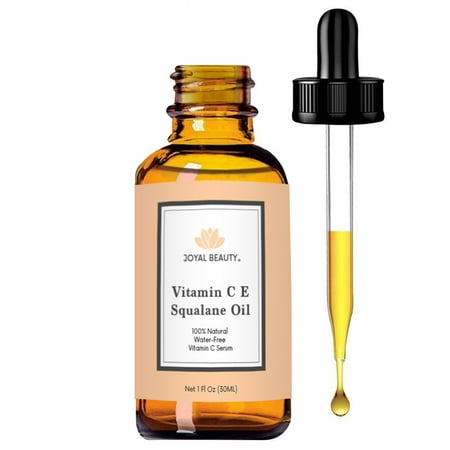 Vitamin C E Squalane Oil for Face and Skin.100% Natural Water-Free Vitamin C Serum.Skin Tones, Fine Line & Sun Damage Corrector - Restore & Boost