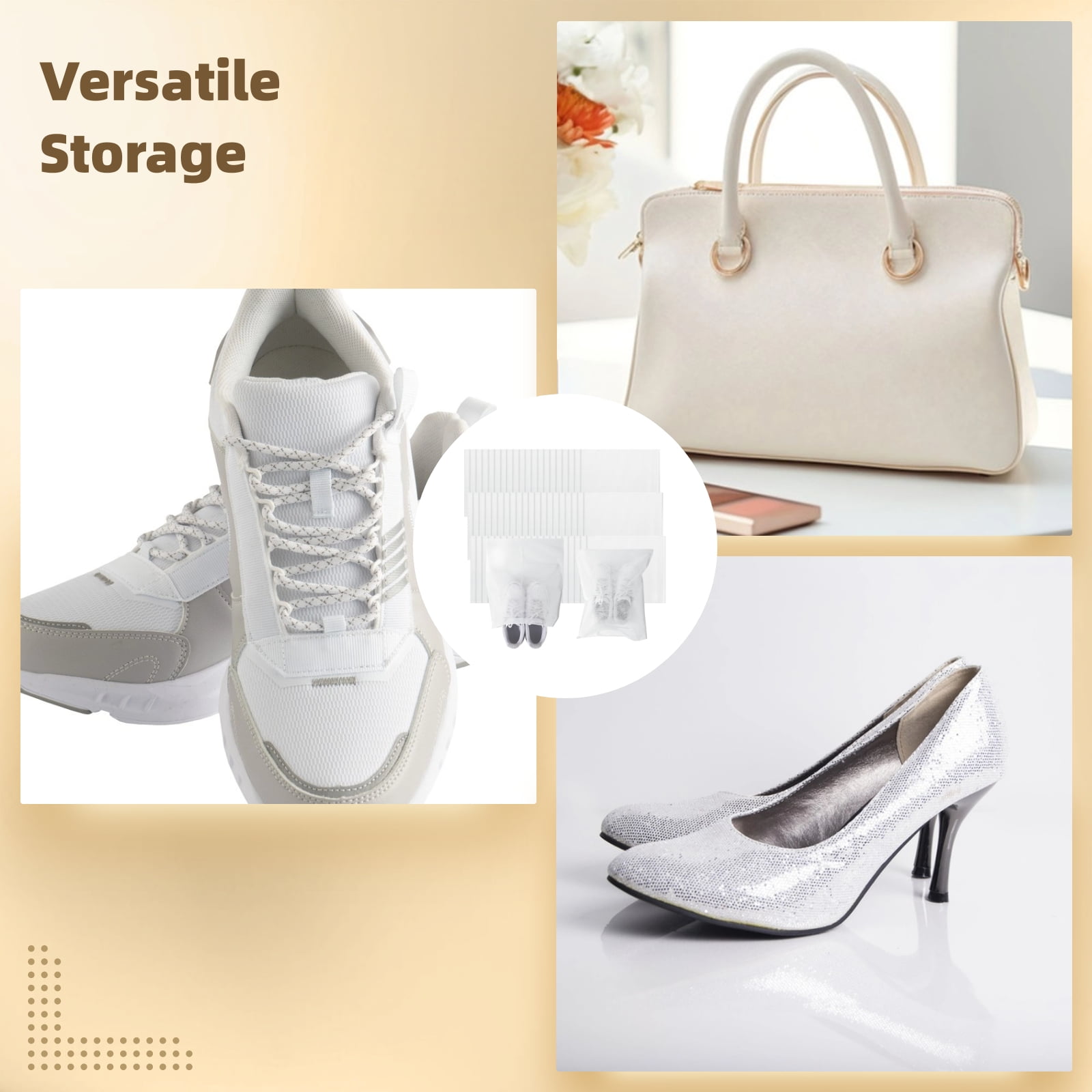 200Pcs Dustproof Shoe Storage Bags, Breathable Non-woven Shoe Pouches, Drawstring Storage Organizers for Travel