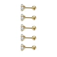 thumbnail image 1 of Minnieouse 5 piezas pendientes auriculares cristal Stud regalos perno plateado accesorios de joyería encanto fiesta favores para mujeres niñas Ropa, zapatos y accesorios Miscelánea dorado 0.8*6*4mm Minnieouse AP009679-24B, 1 of 6