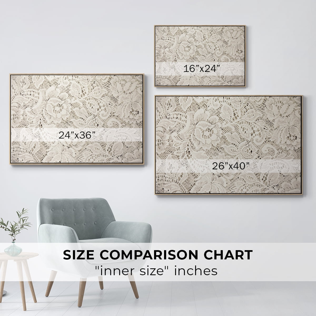 Vintage Abstract Print-XX Framed in Natural Wood Wood Gallery Wrapped Canvas 27 in. x 41 in.