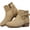 Apricot, variant on Women's Ankle Booties Suede Low Block Heel Casual Short Boots with Side Zipper
