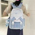 thumbnail image 4 of Anime Sanrio Peluche Kuromi Cinnamoroll Mymelody Pompom Purin Mochila Niños Niña Niño Negro Azul Kawaii Estudiante Bolsa Escolar De Ordenador, 4 of 4
