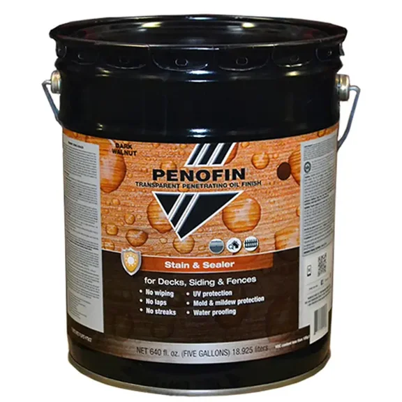 5 gal Penofin FSSDW5G Dark Walnut Stain & Sealer Transparent Penetrating Oil Finish Stain & Sealer